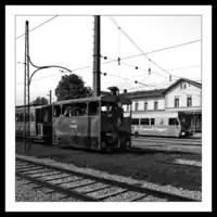 Steiermark / Bahnhof Mariazell / Dampflokomotive 'Hellbrunn' - moderne 'Die Himmelstreppe'